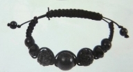 Kit shamballa macram 3 bracelets Noir